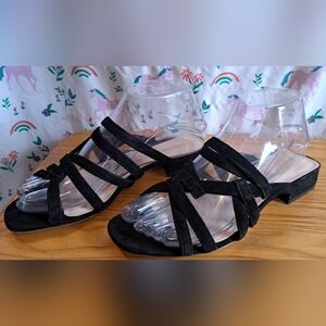 EUC Cushnie Et Ochs Liam Black Suede Casual Boho Summer Sandal Shoe SZ 7 37.5EU